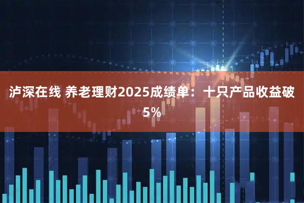 泸深在线 养老理财2025成绩单：十只产品收益破5%